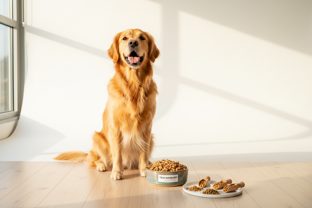 Wie viel Trockenbarf braucht mein Hund? Futtermenge mit Tabelle und Rechner (2026)